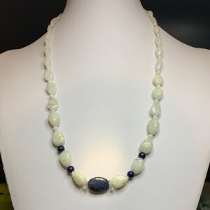 Moonstone with Lapis Lazuli Necklace